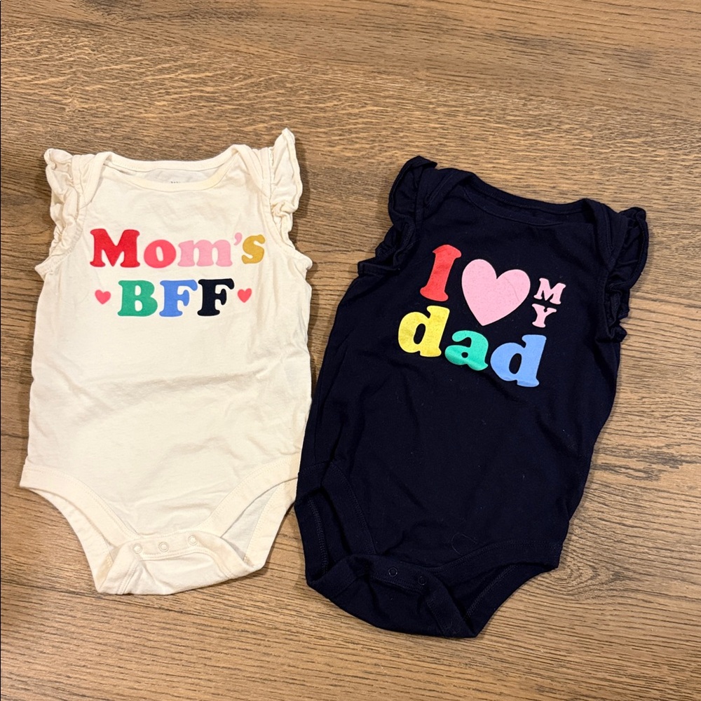 Gap baby One Pieces Set - Cream and Navy - 6-12m